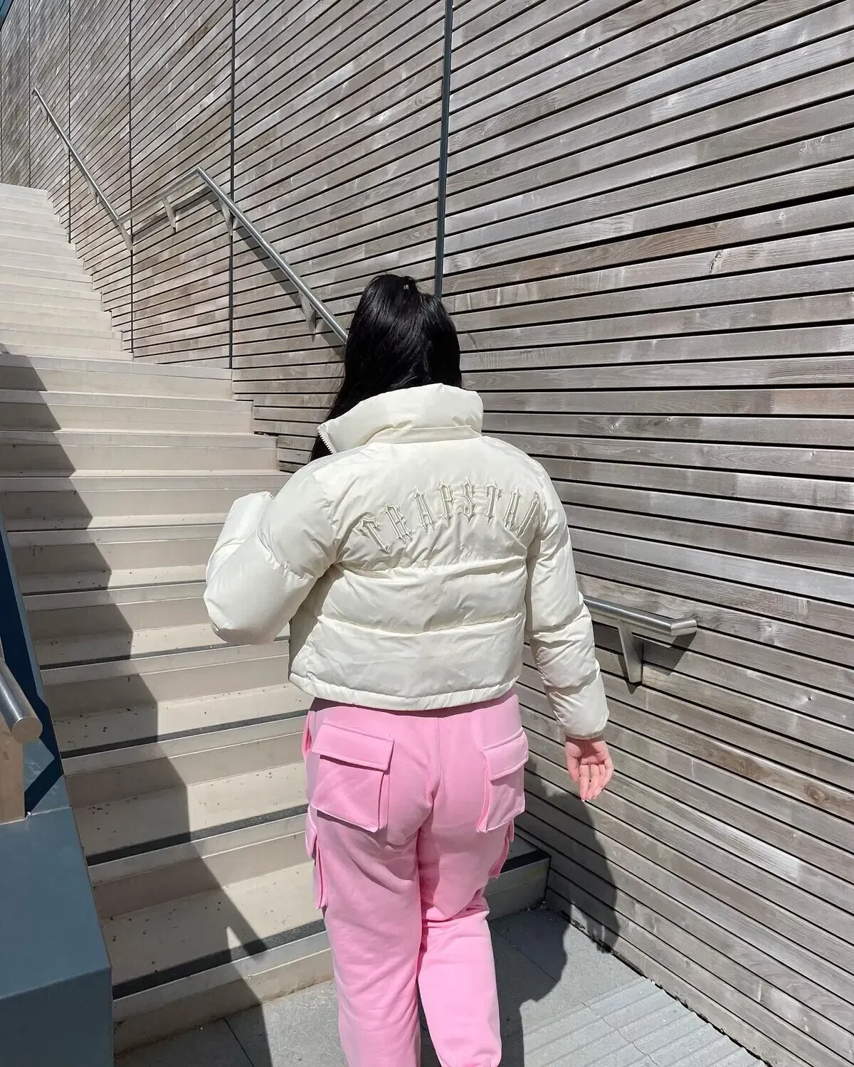 Piumino TS Irongate da donna con cappuccio staccabile -Crema