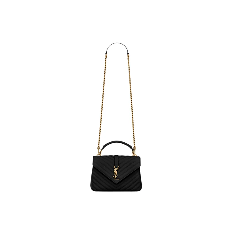 YSL BORSA COLLEGE MEDIA NERO ORO