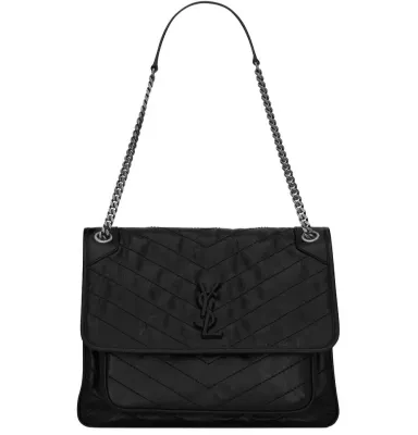 YSL BORSA NIKI GRANDE NERA LOGO NERO