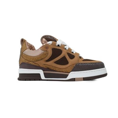 Skate Sneaker White Brown Diamond Surface
