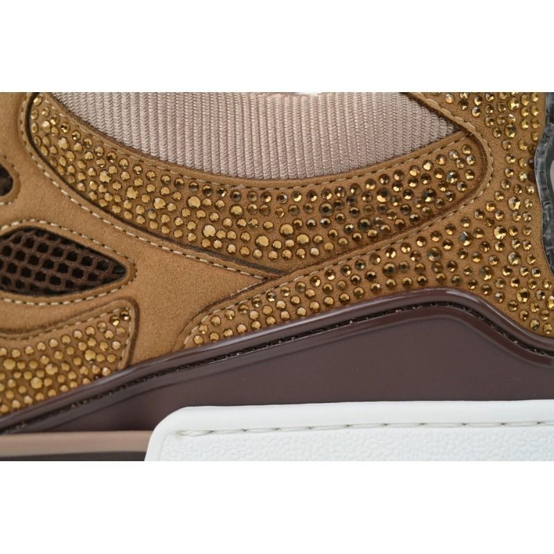 Skate Sneaker White Brown Diamond Surface
