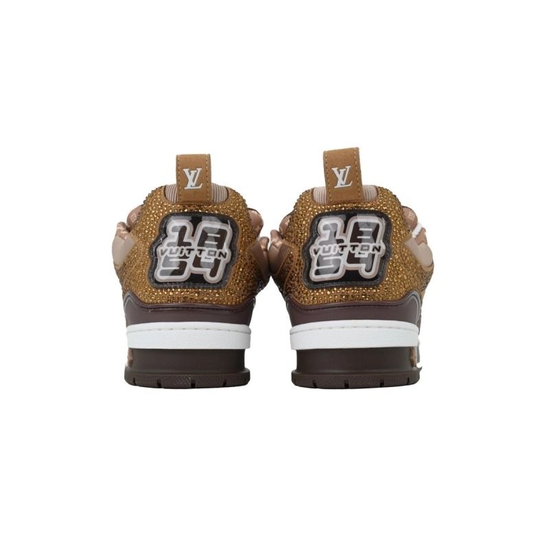 Skate Sneaker White Brown Diamond Surface