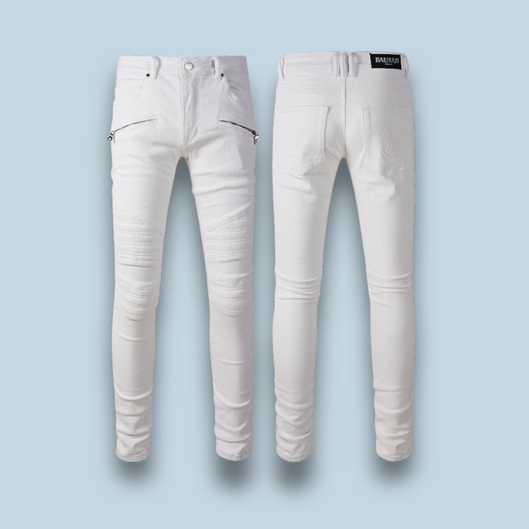 JEANS – WHITE ZIP