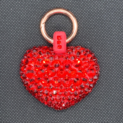 FULLY BLINGED HEART TAG LARGE