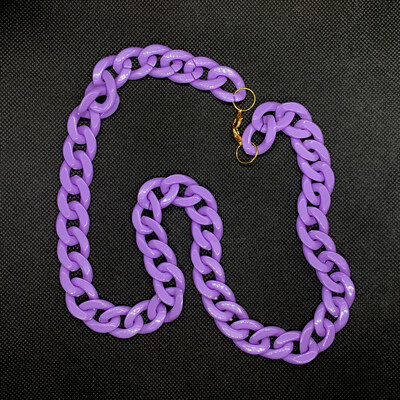 Retro Purple Cuban Link Pet Necklace 