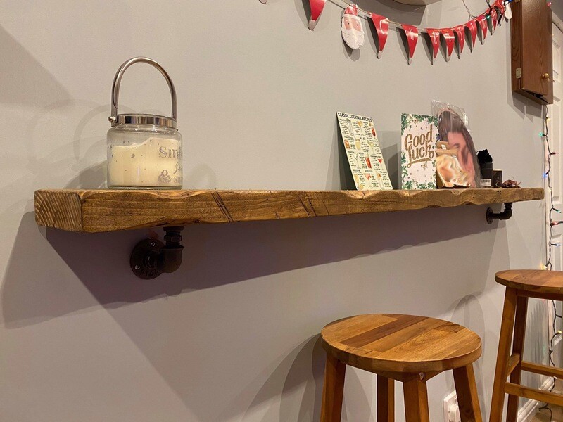Rustic Handcrafted Solid Wood Shelf