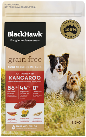 Black Hawk Adult Grain Free Kangaroo   2.5 kg , 7 kg , 15 kg