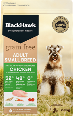 Black Hawk Adult Grain Free Small Breed Chicken 2.5 kg & 7 kg