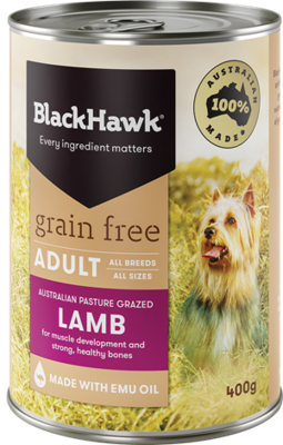 Black Hawk Grain Free Lamb 400 grams x 12 cans