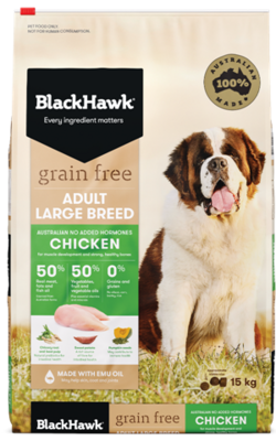 Black Hawk Grain Free Large Breed Chicken 15 kg