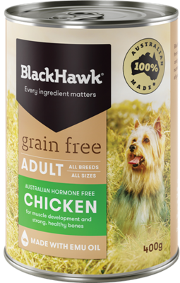 Black Hawk Grain Free Chicken - 400 grams x 12