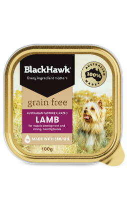 Black Hawk Grain Free Lamb Wet Dog Food Tray - 100 grams x 9