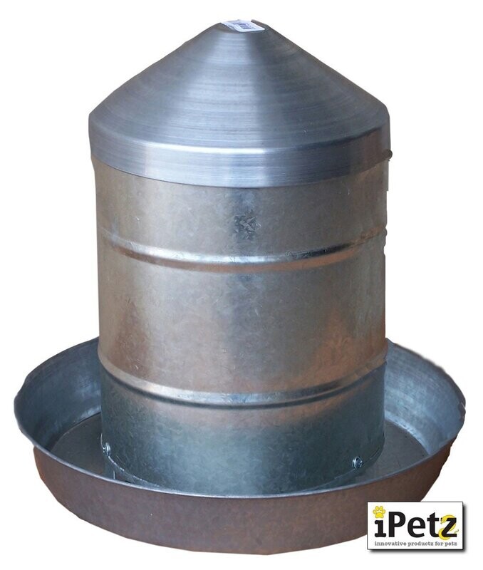 Chook Hopper Galvanised Hanging  30 cm