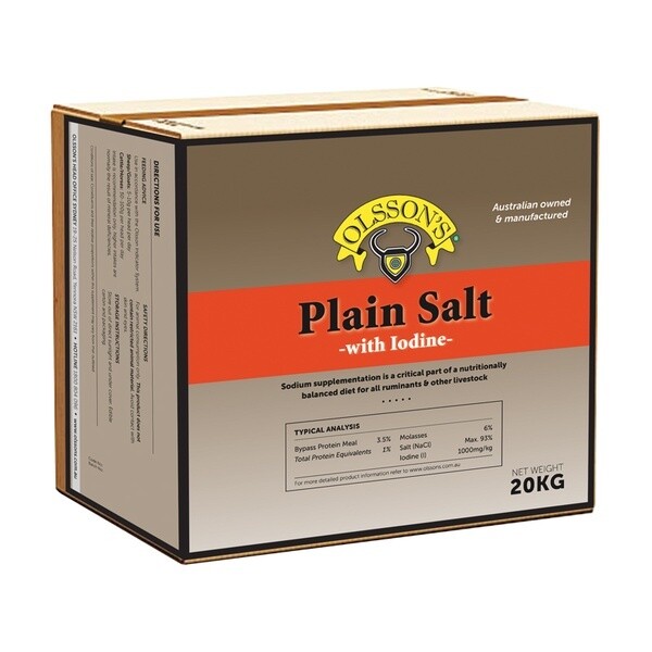 Olsson’s Plain Iodised Salt Block   20 kg