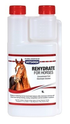 Vetsense Rehydrate for Horses - 1 litre & 5 litres