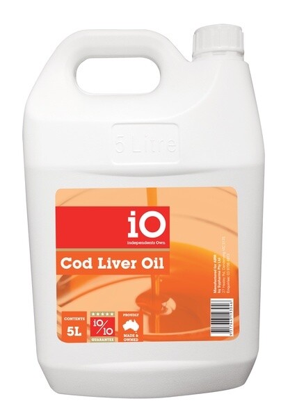 iO Cod Liver Oil  – Omega Oil Supplement for Dogs & Horses  -  5 litres