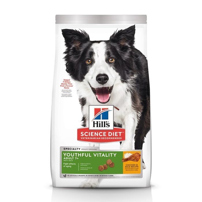 Hill's Science Diet Youthful Vitality 7+ Chicken Dog Food  - 1.58 kg & 5.67 kg