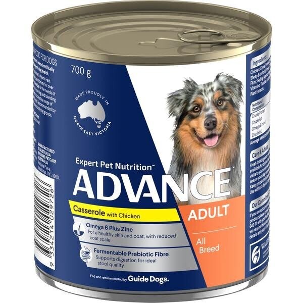 Advance Chicken Casserole All Breed Adult Canned - 12 x 410 gram & 12 x 700 grams