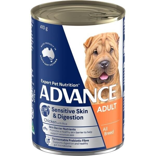 Advance Sensitive Skin And Digestion Chicken With Rice All Breed Adult Cans  -   12 x 410 grams & 12 x 700 grams