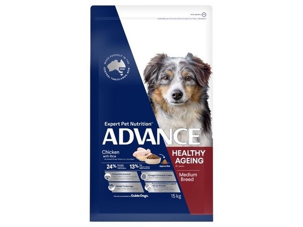 Advance Dog Healthy Ageing Medium Breed Chicken with Rice  15 kg