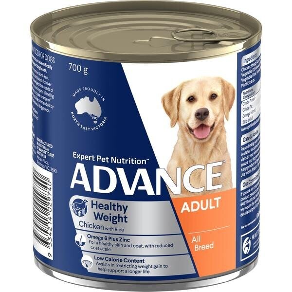 Advance Healthy Weight Control Chicken With Rice All Breed Adult Cans  -   12 x 700 grams