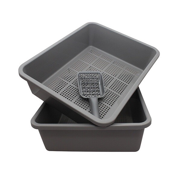 Kitter Litter Tray with Scoop  - Beige or Charcoal