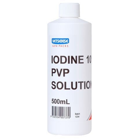 Vetsense Gen-Pack Iodine 10 % PVP Solution  -  500 ml &  1 litre