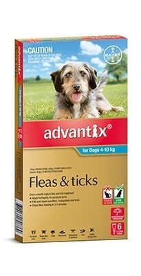 Advantix Dog 4 - 10 kgs Medium - 3 pack & 6 pack