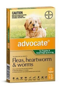 Advocate Dog 0 - 4 kg Small - 1 pack & 3 pack