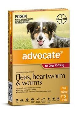 Advocate Dog 10-25kgs Large  -   3 pack & 6 pack