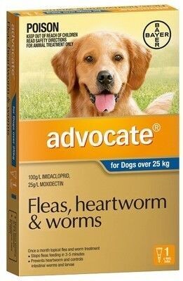 Advocate Dog Over 25kgs Xtra Large - 1 pack , 3 pack & 6 pack
