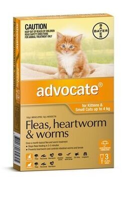 Advocate Cat 0 - 4 kg Small - 1 pack , 3 pack & 6 pack
