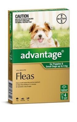 ADVANTAGE SMALL DOG 0 - 4 kg - 4 pack & 6 pack