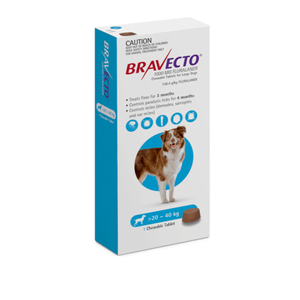 Bravecto Chews Dog Large Blue  20 - 40 kg  -  1 chew