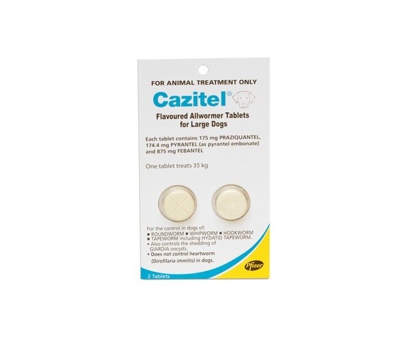Cazitel 2's  35 kg Dog  - 2 pack