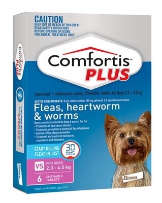 Comfortis Plus Very Small Dog 2.3 kg - 4.5 kg Pink - 6 Pack