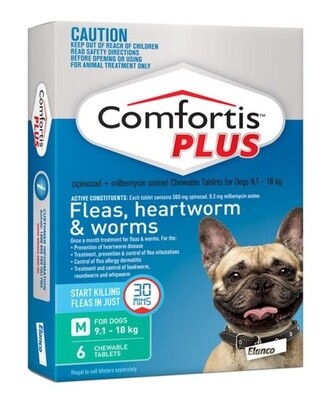 Comfortis Plus Medium Dog 9.1 kg - 18 kg Green - 6 Pack