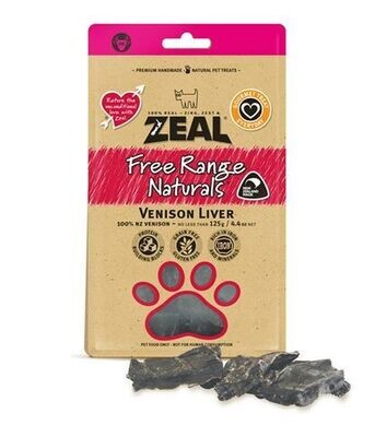 Zeal Free Range Naturals - Venison Liver - 125 grams