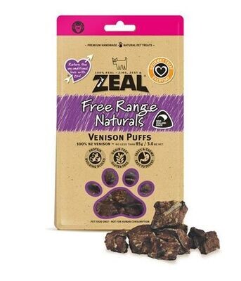 Zeal Free Range Naturals - Venison Puffs - 85 grams