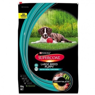 Supercoat Puppy Large Breed Dry Dog Food with Real Chicken - 18kg