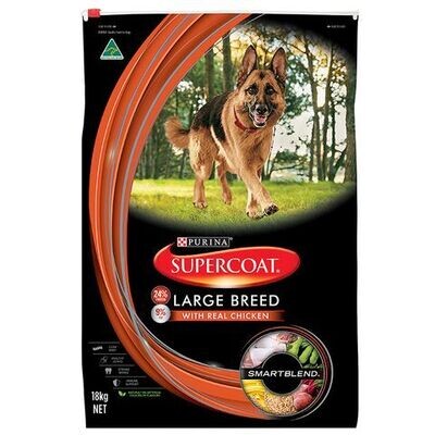 Supercoat Adult Dry Dog Food Large Breed with Real Chicken - 18 kg or 20 kg