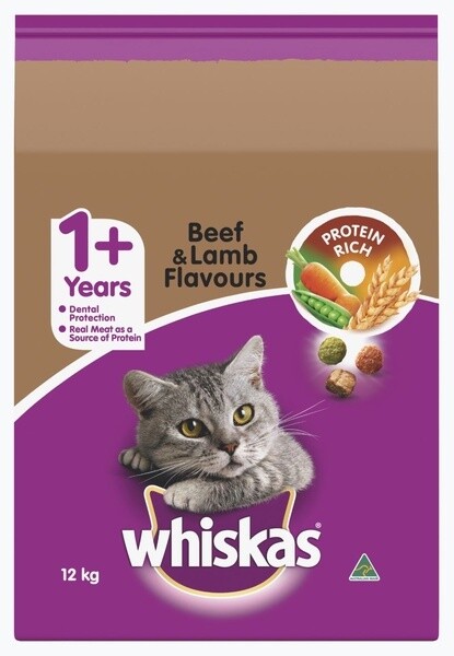 Whiskas Adult Dry Cat Beef & Lamb  12 kg