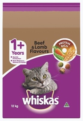 Whiskas Adult Dry Cat Beef & Lamb 12 kg