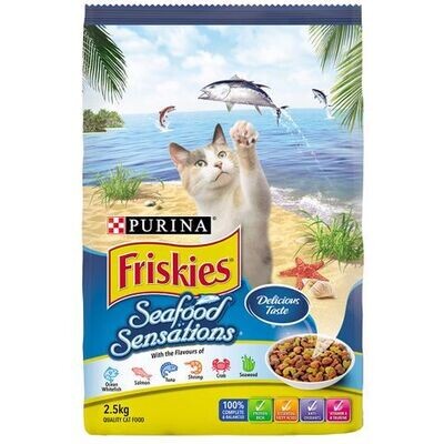 Friskies Adult Dry Cat Food Seafood Sensations - 2.5 kg or 10 kg