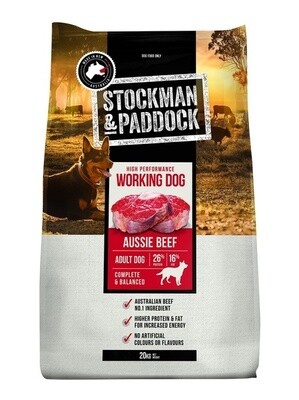 Stockman and Paddock Working Dog Beef 20 kg