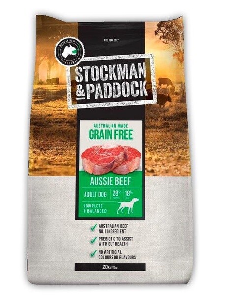 Stockman and Paddock Adult Grain Free Dry Dog Food Beef  20 kg