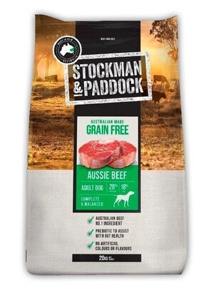 Stockman and Paddock Adult Grain Free Dry Dog Food Beef 20 kg