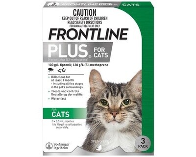 Frontline Plus Cat - 3 Pack or 6 pack