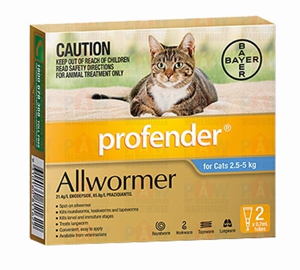 Profender Cats - 2.5 kg - 5 kg 2 Pack or 5 kg - 8 kg 2 Pack