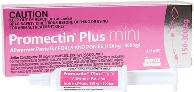 Jurox Promectin Plus Mini Allwormer Paste for Foals and Ponies  3.15 grams net